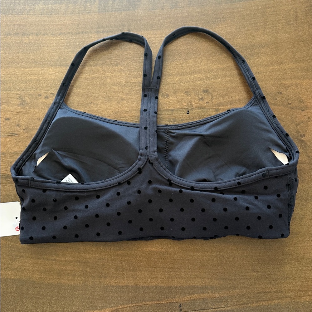 LULULEMON Flow Y Bra Light Support C/D Cup Evolve Flocked Polka Flock Black Sz S - Picture 2 of 3